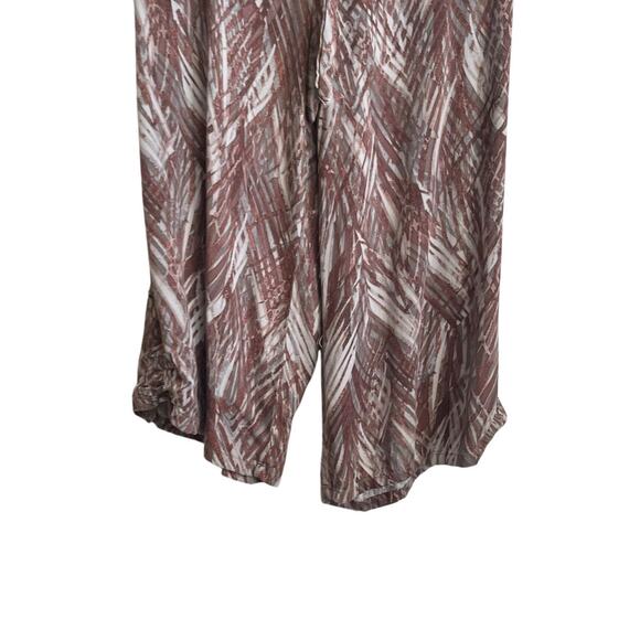 Democracy Women Pants 4 Wide‎ Leg Brown Rayon Abstract Whimsigoth Earthy Resort - Picture 7 of 12